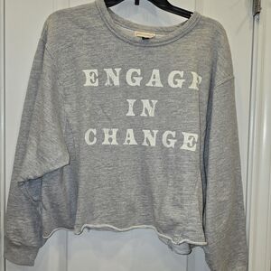 Universal Thread Gray Boxy Sweatshirt with Motivational Print